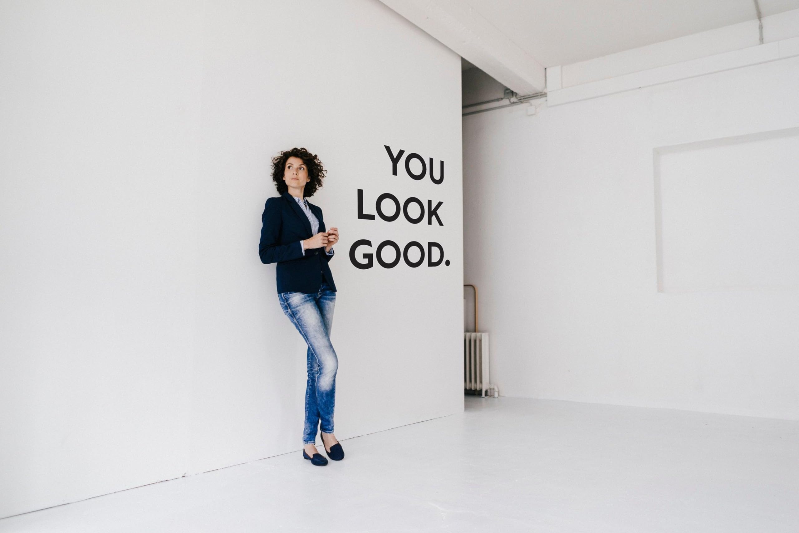 You Look Good - Adesivo da parete in vinile con testo ispiratore, per ingresso, corridoio, bagno, 78 x 78 cm
