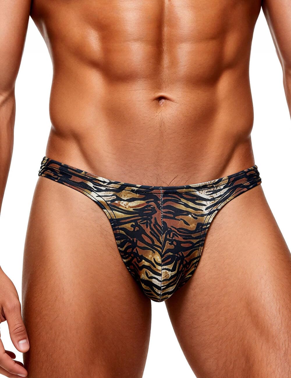 ohyeahlady String Tanga Herren Sexy Unterwäsche für Mann T-Back Slip Beule Ouvert Höschen Männer Große Größen Reizwäsche Sissy Dessous Low-Rise Unterhosen Thong Ouvert Underwear Braun S
