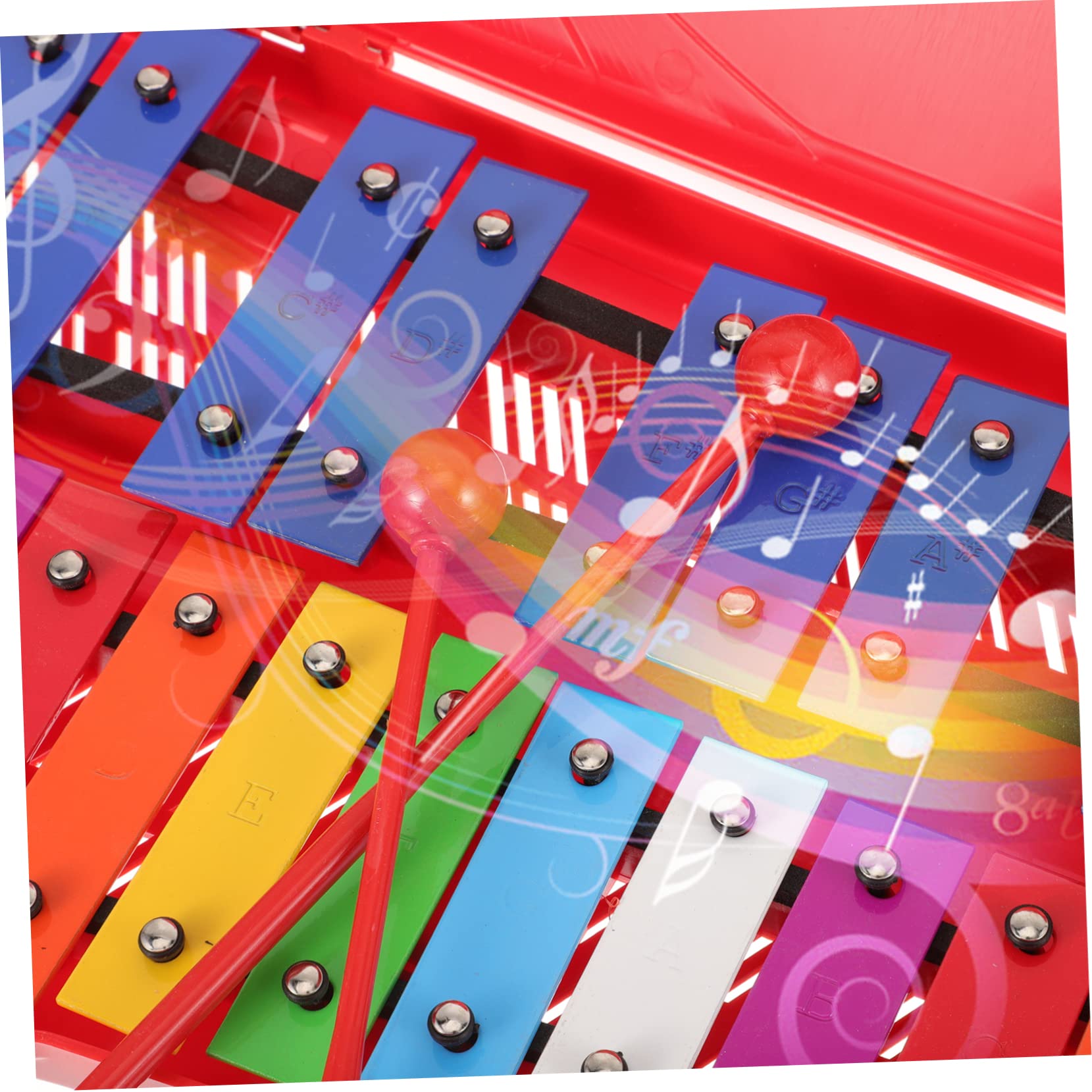 TOYANDONA Xilofono per Bambini 25 Toni, Strumento a Percussione Sicuro e Affidabile Corpo in Plastico e Ferro, per L'apprendimento Precoce e Giochi Educativi