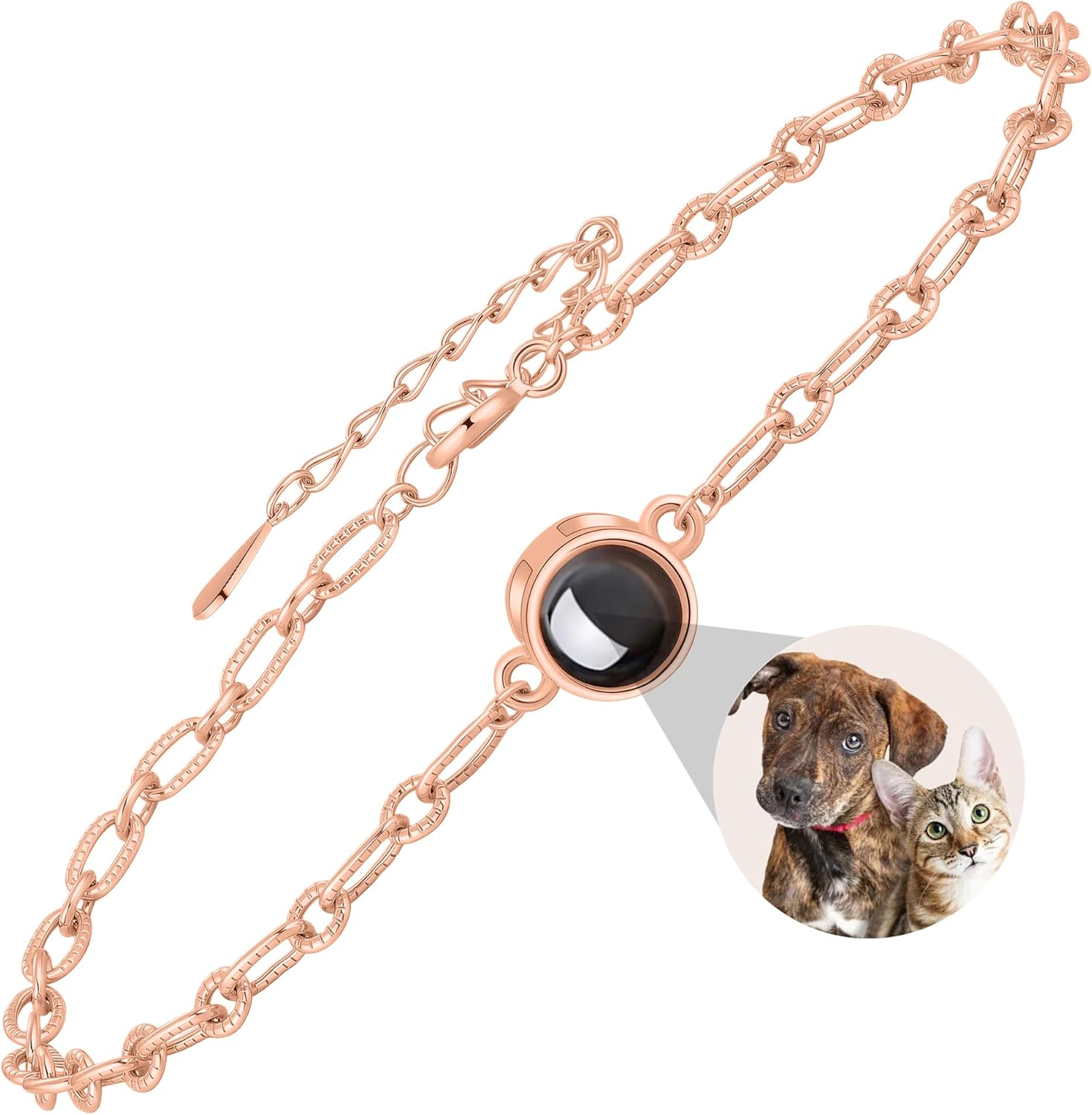 925 Sterling Silver Custom Bracelet with Picture inside, Adjustable Personalized Bracelet Memorial Gift for Mom, Wife, Girlfriend, Birthday, Anniversary