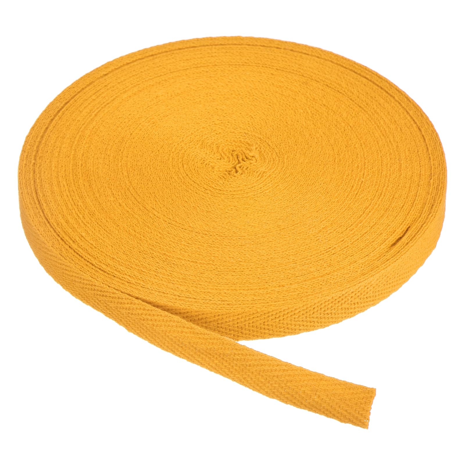 PATIKIL Cotton Twill Tape 3/8 Inch 25 Yards Cotton Ribbon Bias Binding Tape Herringbone Webbing Trim for Sewing Gift Wrapping Craft DIY Ginger Yellow