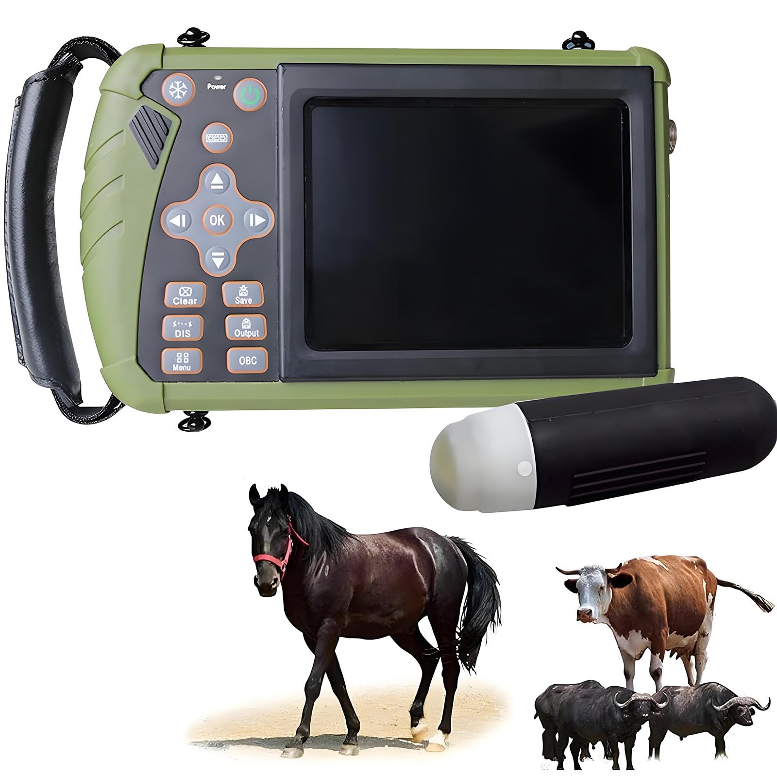 Ecografo Veterinario Professionale Portatile (modalità B) con sonda Convex da 3,5 MHz per suini, Ovini, caprini e Cani – Diagnostica di Gravidanza veterinaria