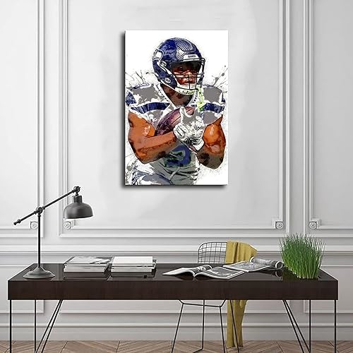 Miniatura 3 de Kenneth Walker - Póster deportivo de fútbol americano americano, póster de lienzo para decoración de pared, pinturas para sala de estar, dormitorio,