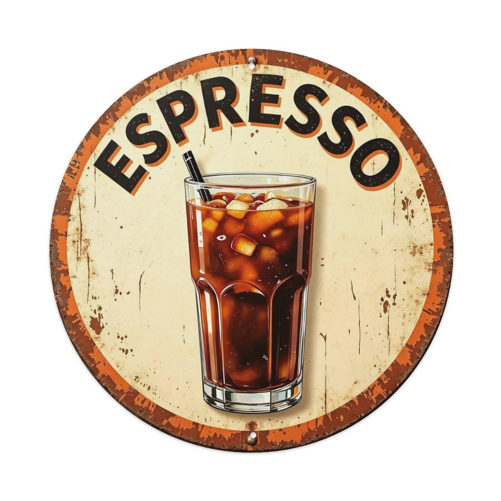 Classic Espresso Metal Tin Sign Plaque