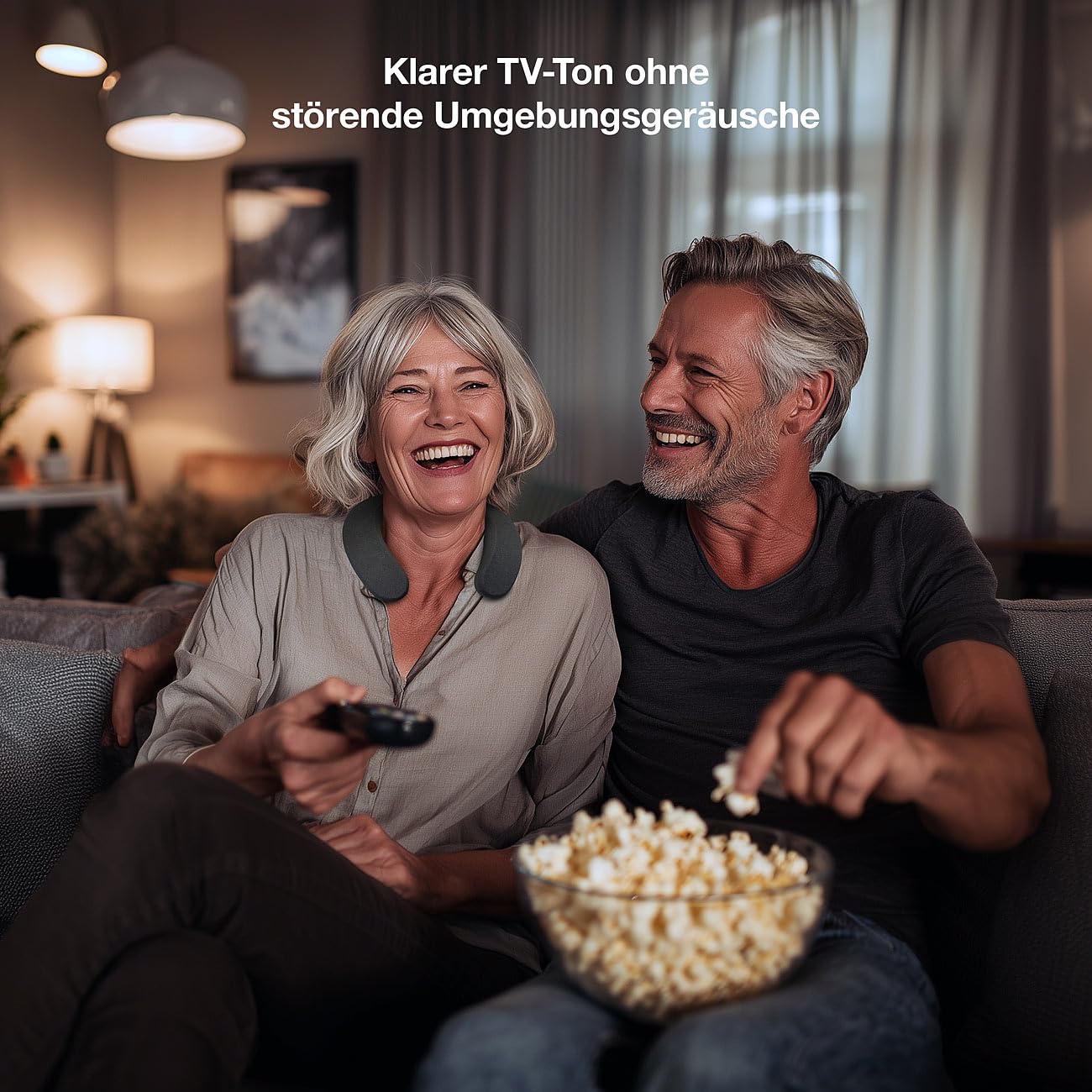 auvisio Hörgerät: 2er-Set Funk-TV-Hörverstärker & Nackenlautsprecher, 3 Profile, DSP (Kabellose Nackenlautsprecher, mit Akku, PC)
