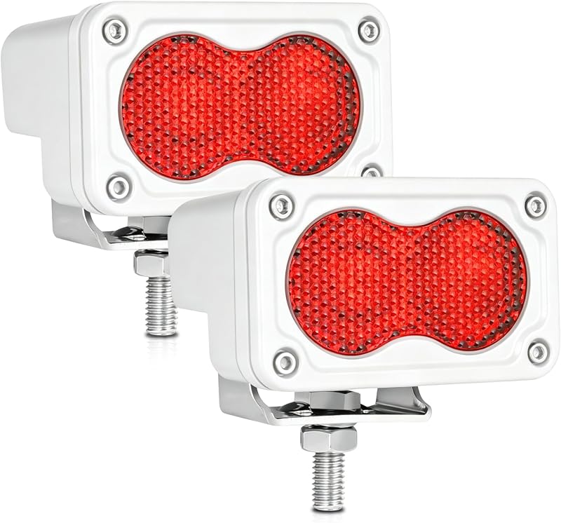 Kit de Faróis LED Vermelhos Pod Auto Power Plus para Sinalização e Uso Off-Road – 2 unidades