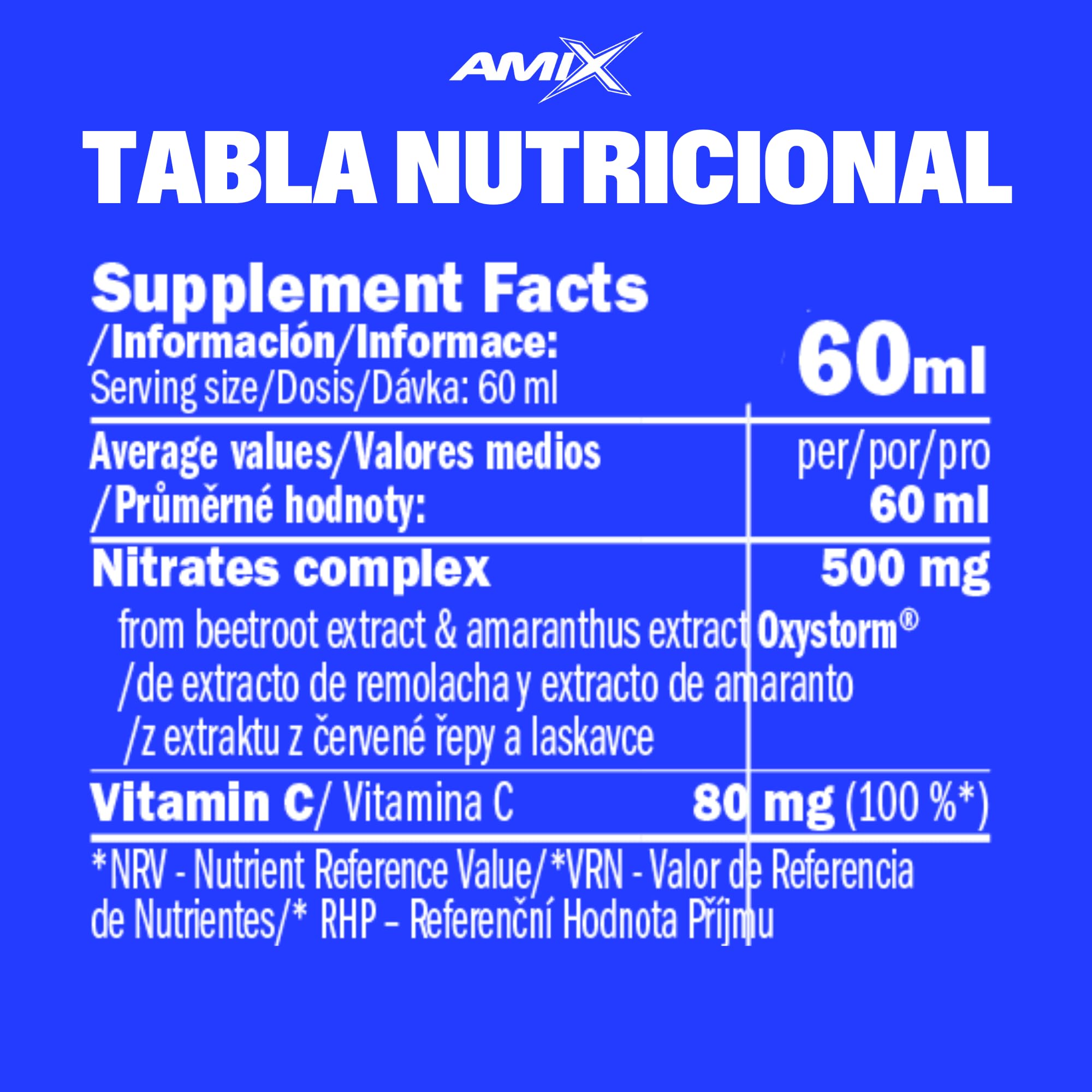 Amix Nitro Beet Root MAX – Sabor Cereza - 20 Shots de 60 ml – Concentrado de nitratos de remolacha y Oxystorm® – Con vitamina C – Formato líquido listo para tomar antes del entrenamiento