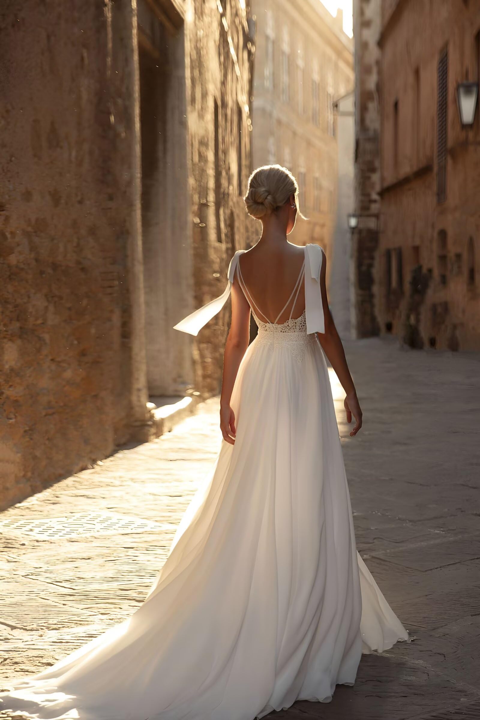 Abiti da sposa sirena per la sposa Tulle Appliques Pizzo Abiti da sposa Lunghi Spiaggia