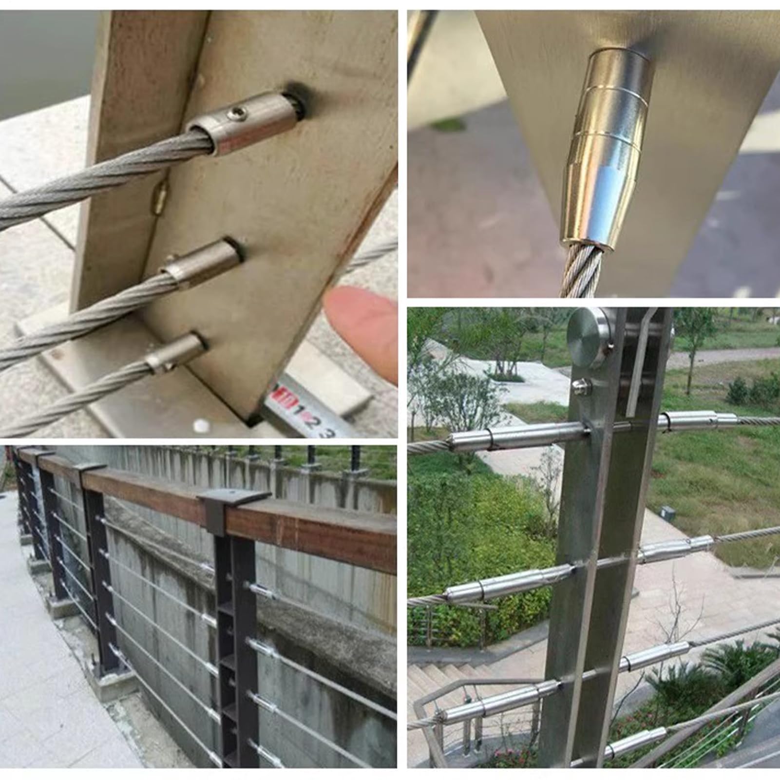 Tenditore a Vite Kit hardware 10 pezzi con ganci | Tenditore Per Cavi E Funi Metalliche Adatto per ringhiere, vele ombreggianti, giardino, tralicci, e piante rampicanti