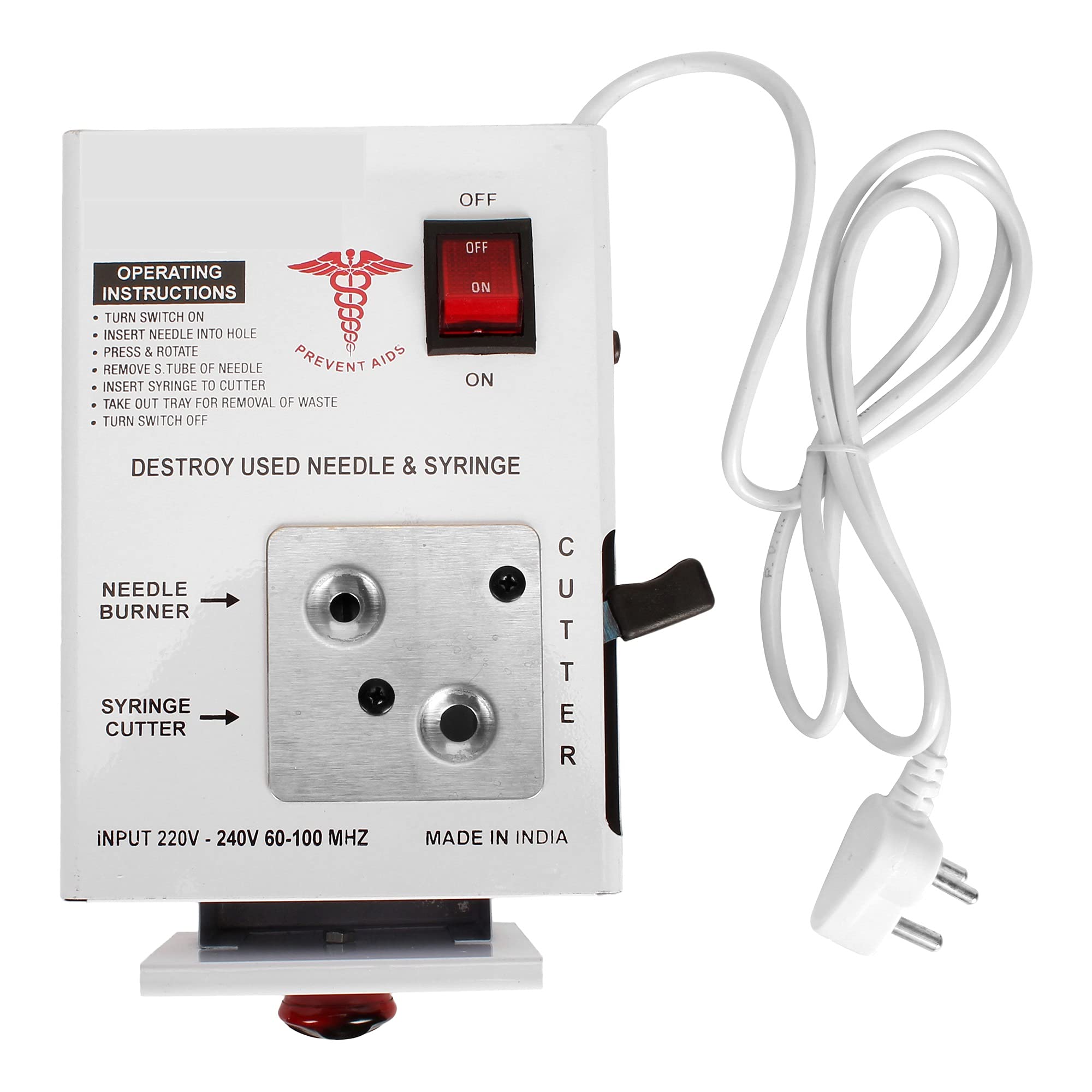 DARSHMOTI® Needle Syringe Destroyer Electric, Needle Destroyer Machine for Hospital & Laboratory, Shock Proof Metal Body Mechanism, Low Power Consumption, On/Off Switch, White, Pack of 1 (B09HH9VXSQ) Amazon Price History, Amazon Price Tracker