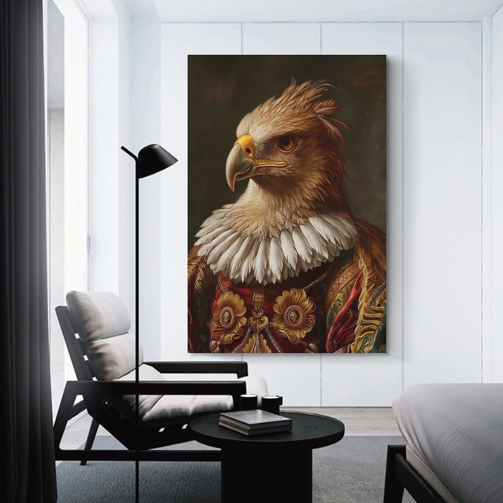 Junmoney Unframe-Style-11 Medieval Eagle Portrait Hanging Wall Art, 24X36inch(60X90cm), For Bedroom Decor, Cosy Corners Or Studios, An Easy Wall Refresh For Bedrooms