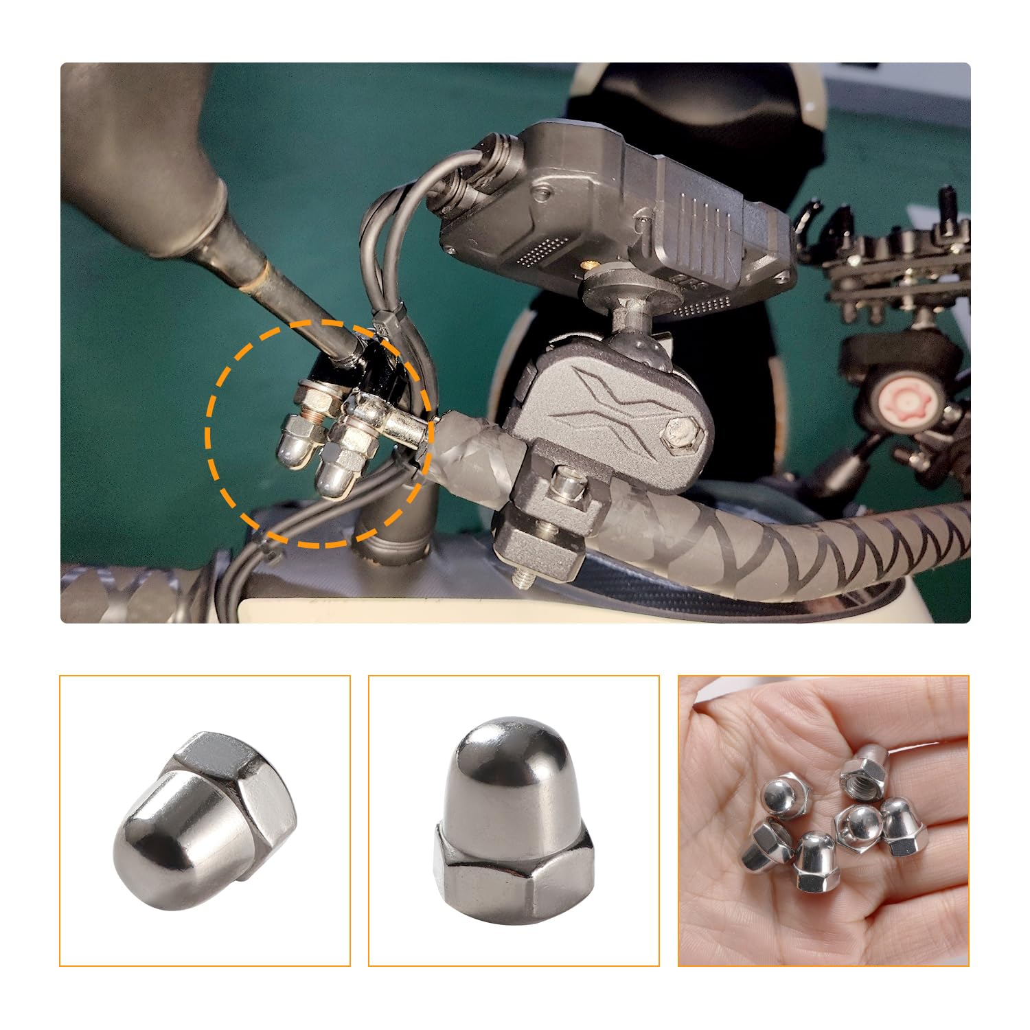 Lyeteung 30 PCS M6 Stainless Steel Cap Nuts, Domed Head Top Hex Nuts, Acorn Decorative Hex Cap Nuts, for Screws Bolts - Image 3