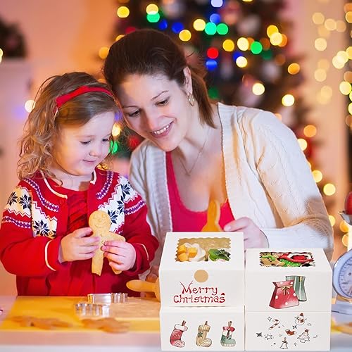 Miniatura 7 de Moretoes 15 cajas de panadería de 6 x 6 x 3 pulgadas, caja de galletas para el día de San Valentín con ventana para pastel pequeño, fresa, magdalena