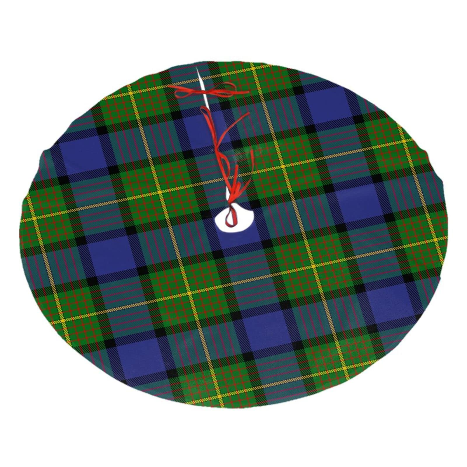 Melbrakin Clan Muir Tartan Christmas Tree Skirt 36", Xmas Tree Skirts Base Mat For Christmas Holiday Home Party Decorations Ornaments