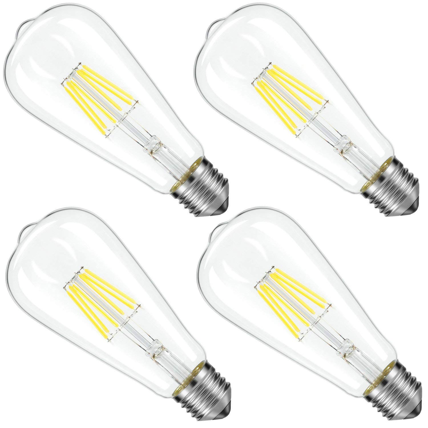 LED Candelabra Bulb Dimmable 60W Equivalent Daylight White (6000K Cold White), 6W Chandelier E12 Base LED Bulb, B11 Candle LED Light Bulb for Home, by Augeek, UL Listed (Neutral White, 4)