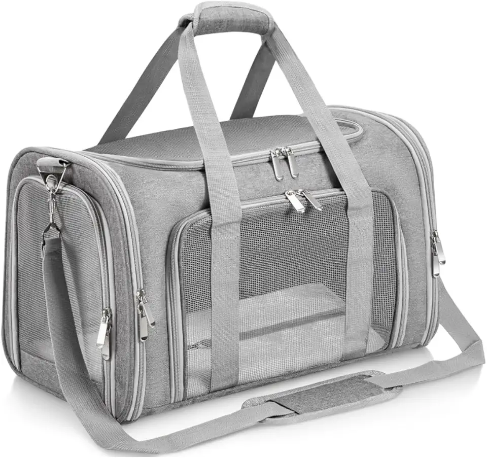 Bolsa Mala Para Viagens Transporte Pet Cães E Gatos (Cinza)