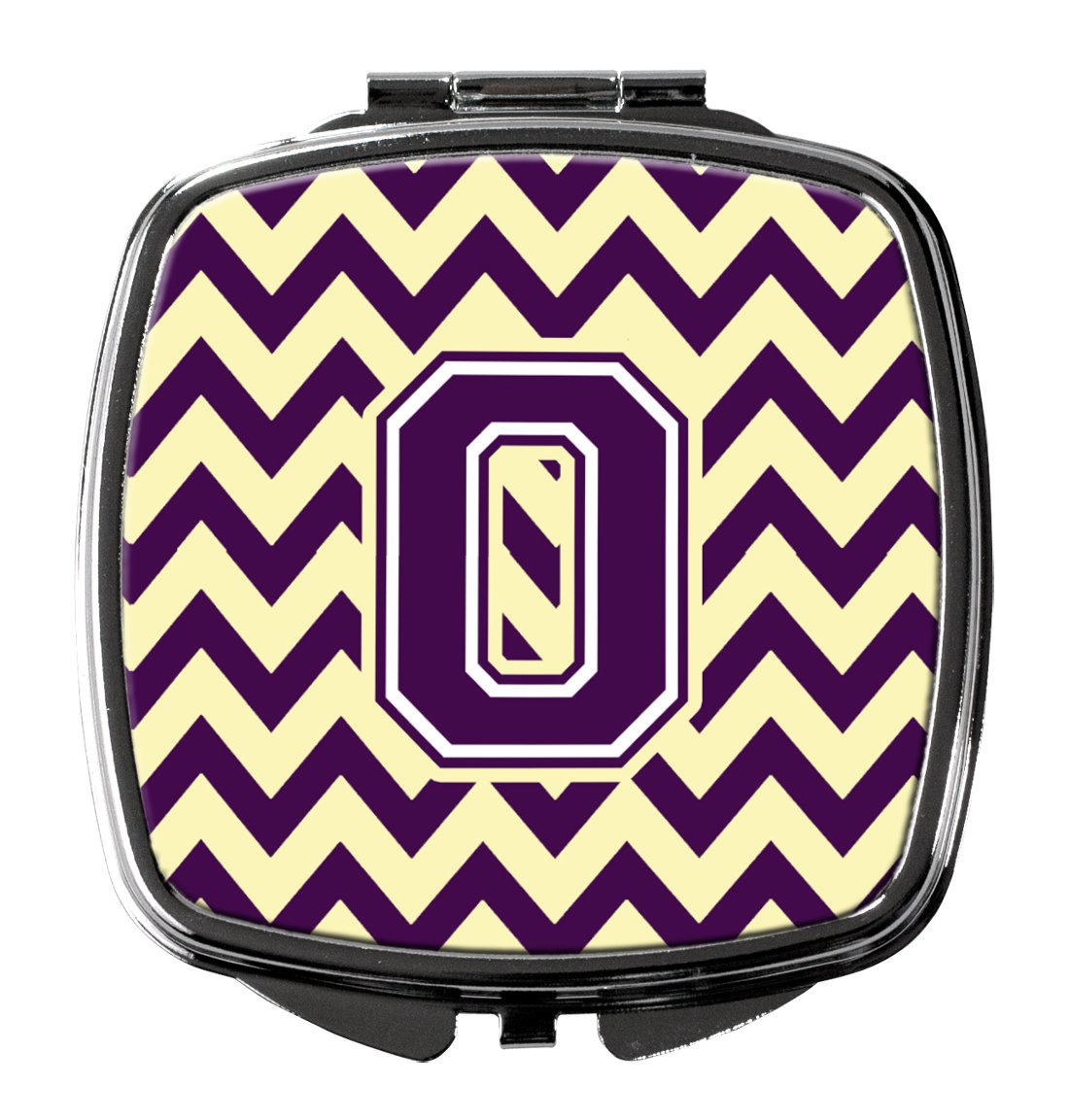 Caroline's Treasures CJ1058-OSCM Letter O Chevron Purple and Gold Compact Mirror, Multicolor
