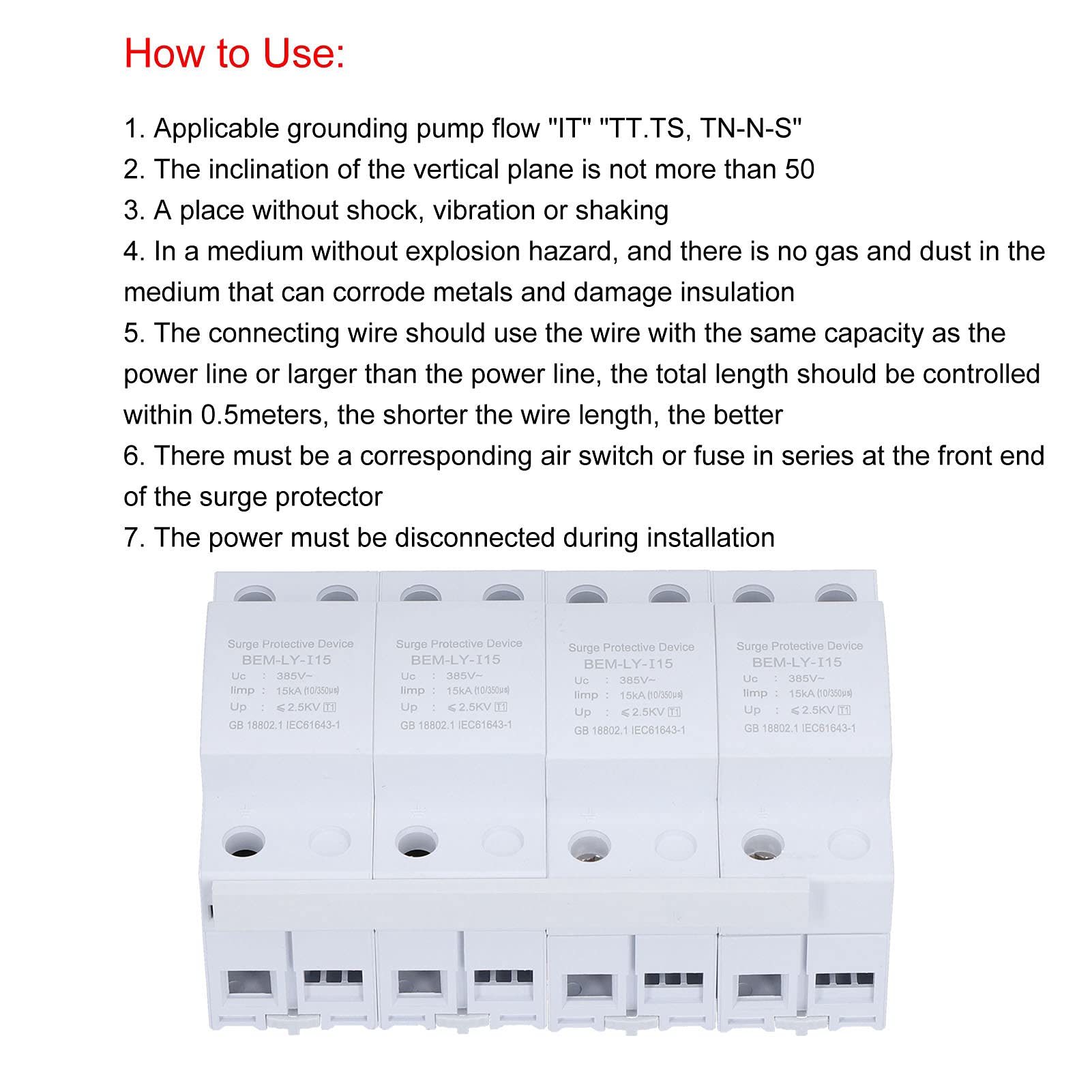 Parafoudre 15KA Protection Contre la Foudre