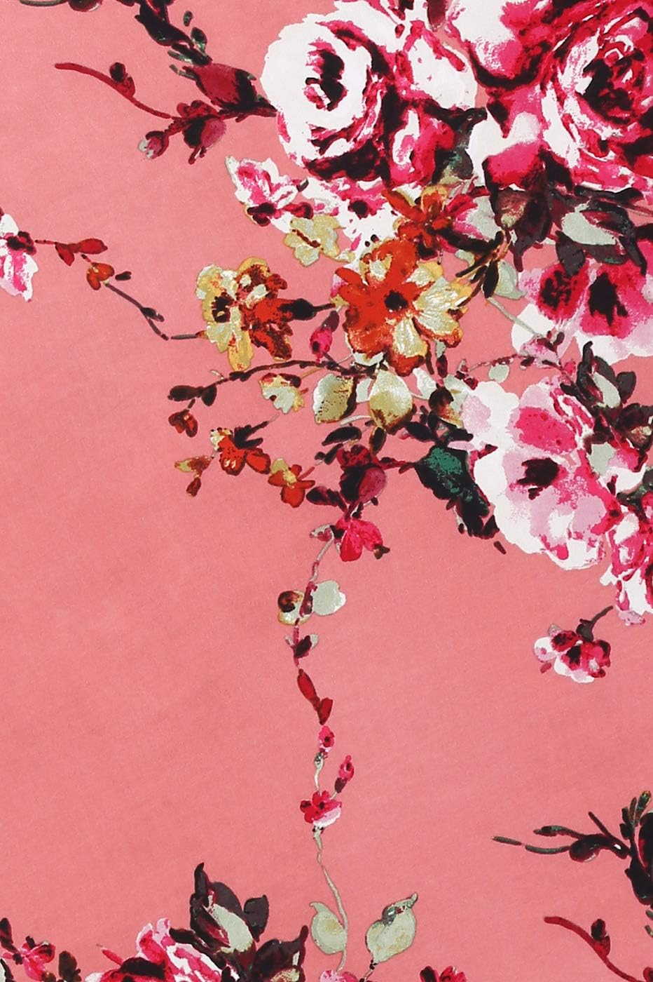 Women's Super Stretchy Maxi Party Dress Spring Floral Print Faux Wrap 3/4 Sleeve V-Neck - Image 4