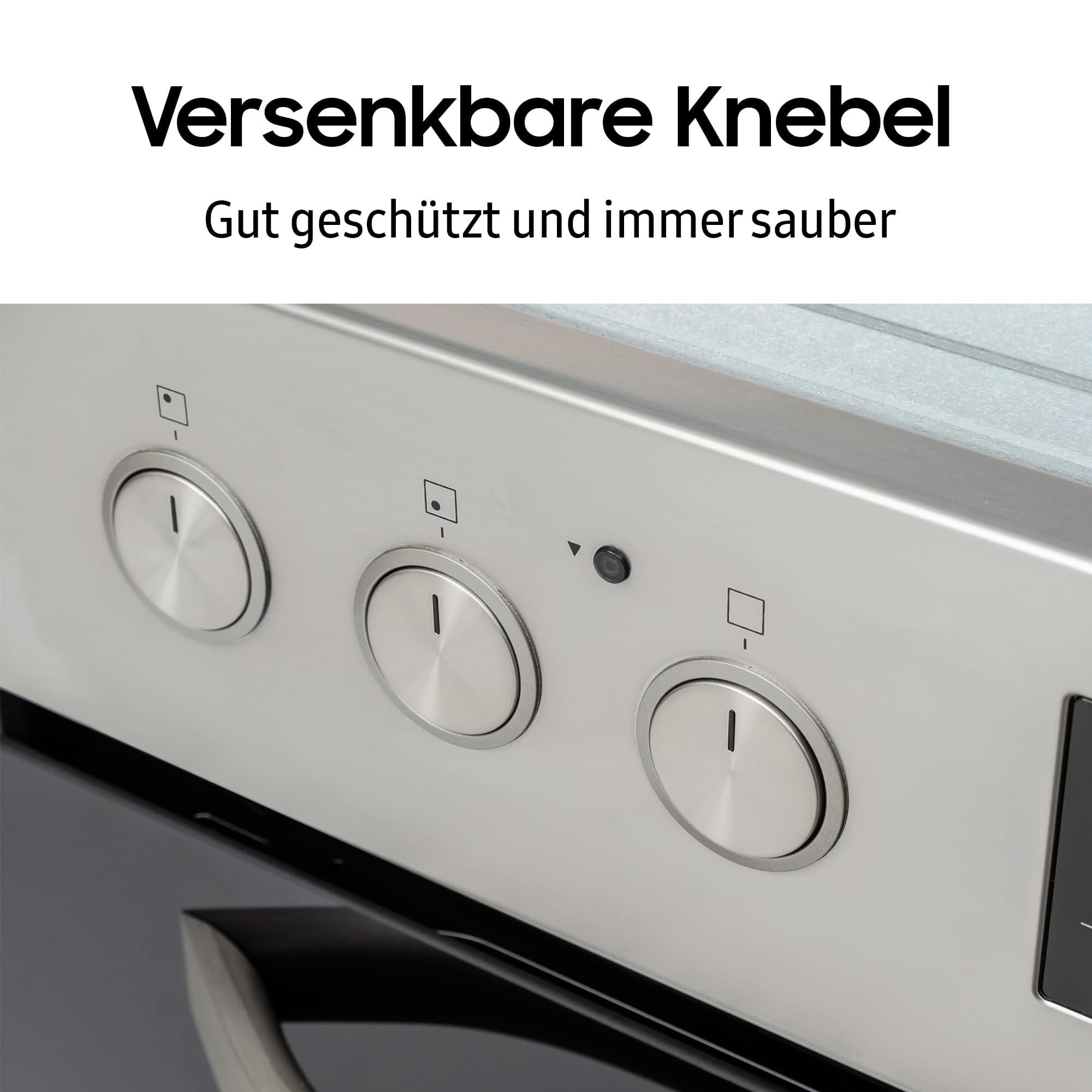 Samsung Herdset F-NB69R3301RS Ceranfeld Einbaubackofen 69ℓ versenkbare Knebel Glaskeramik Kochfläche