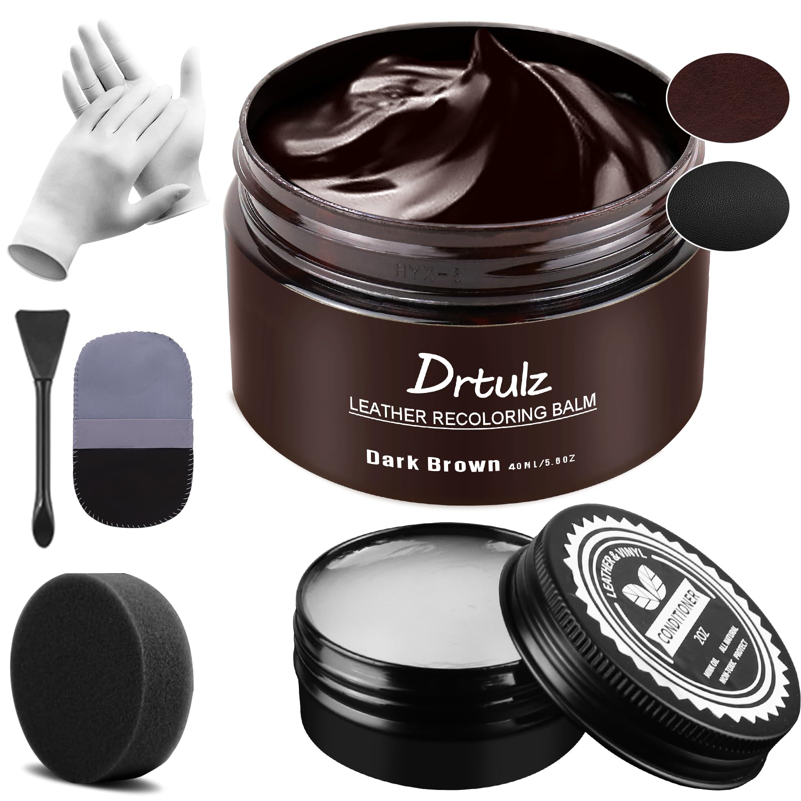 Amazon.com: Dark Brown Leather Recoloring Balm, Leather Color