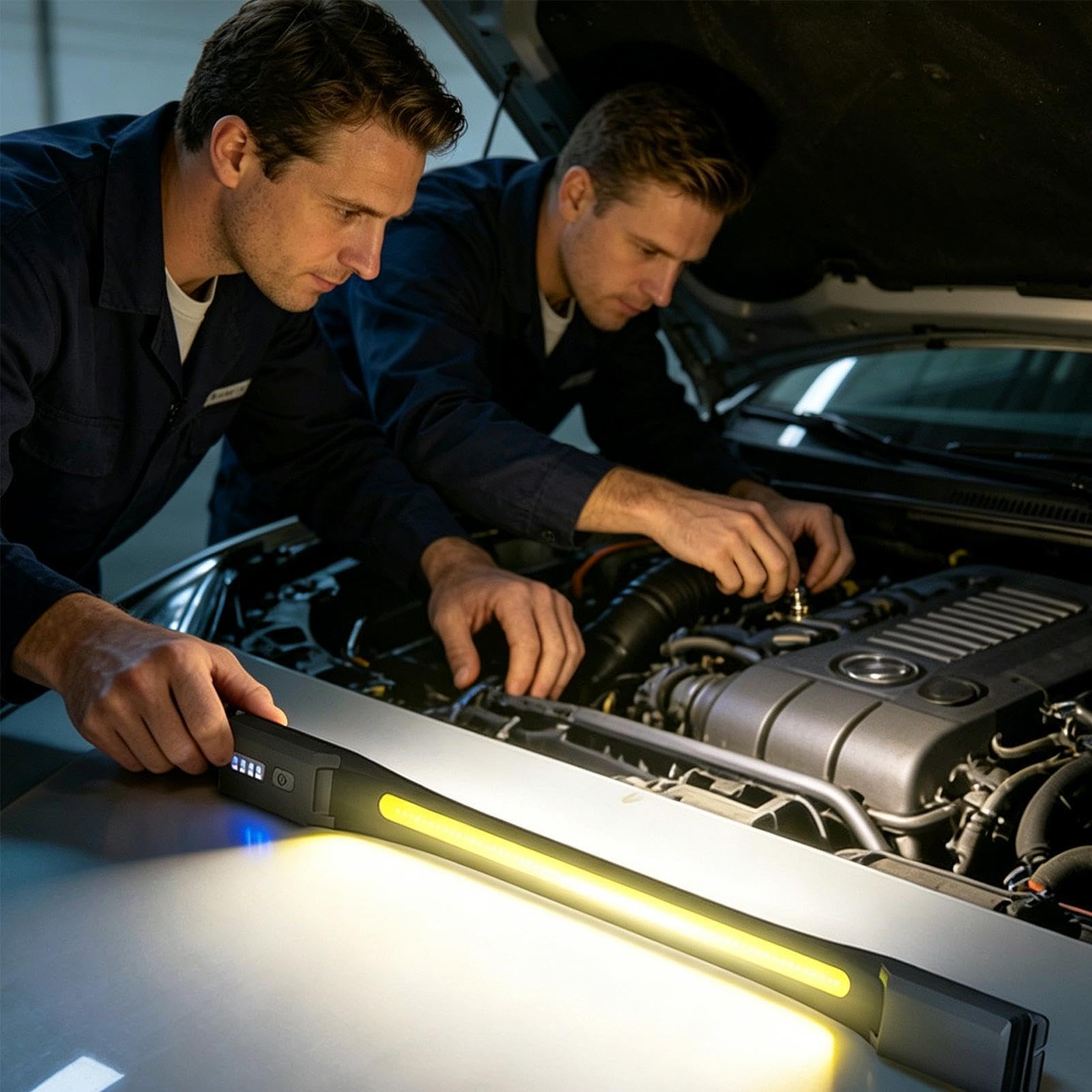 Faretto da Lavoro Ricaricabile Barra LED Magnetica per Riparazioni Auto | Illuminazione Portatile da Officina per Meccanico Elettricista Idraulico Garage Ispezione Cantieri