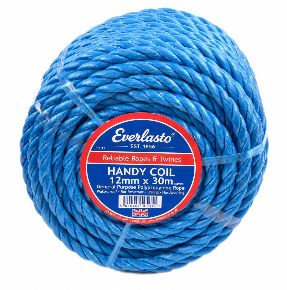 EVERLASTO TRADE HANDY COILS BLUE POLYPROPYLENE POLY ROPE 12MM X 30M — image 1