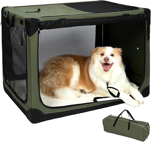 Miniatura 27 de Pettycare Jaula plegable de 36 pulgadas para perros grandes, 4 puertas, plegable, suave, con ventanas de malla a prueba de mordidas, para viajes