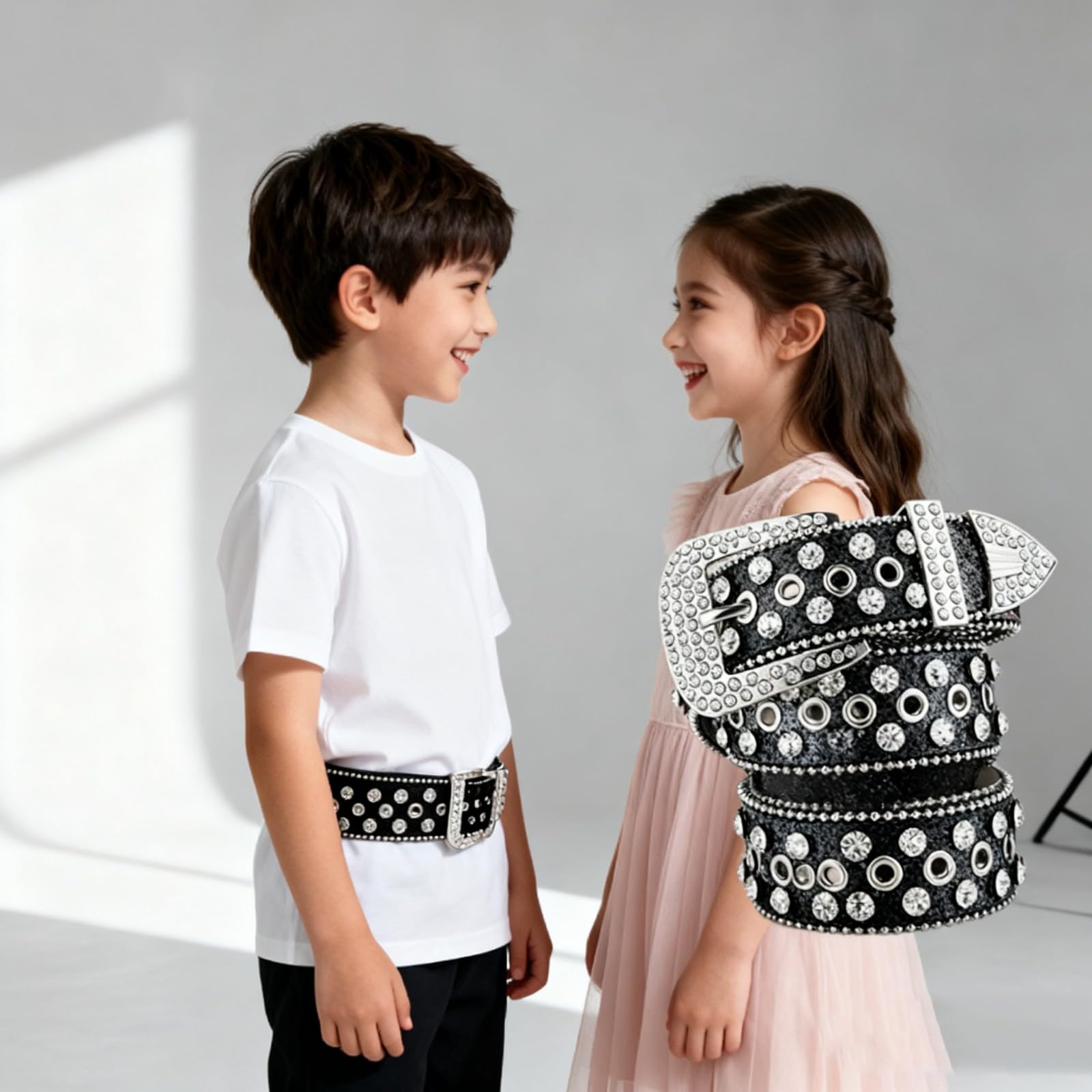 Cinturón Ancho Adornado Con Diamantes De Imitación Correa PU 3 5 Cm Ajustable 105cm Para Mujeres Y Hombres Cinturón Piel Sintética Duradero