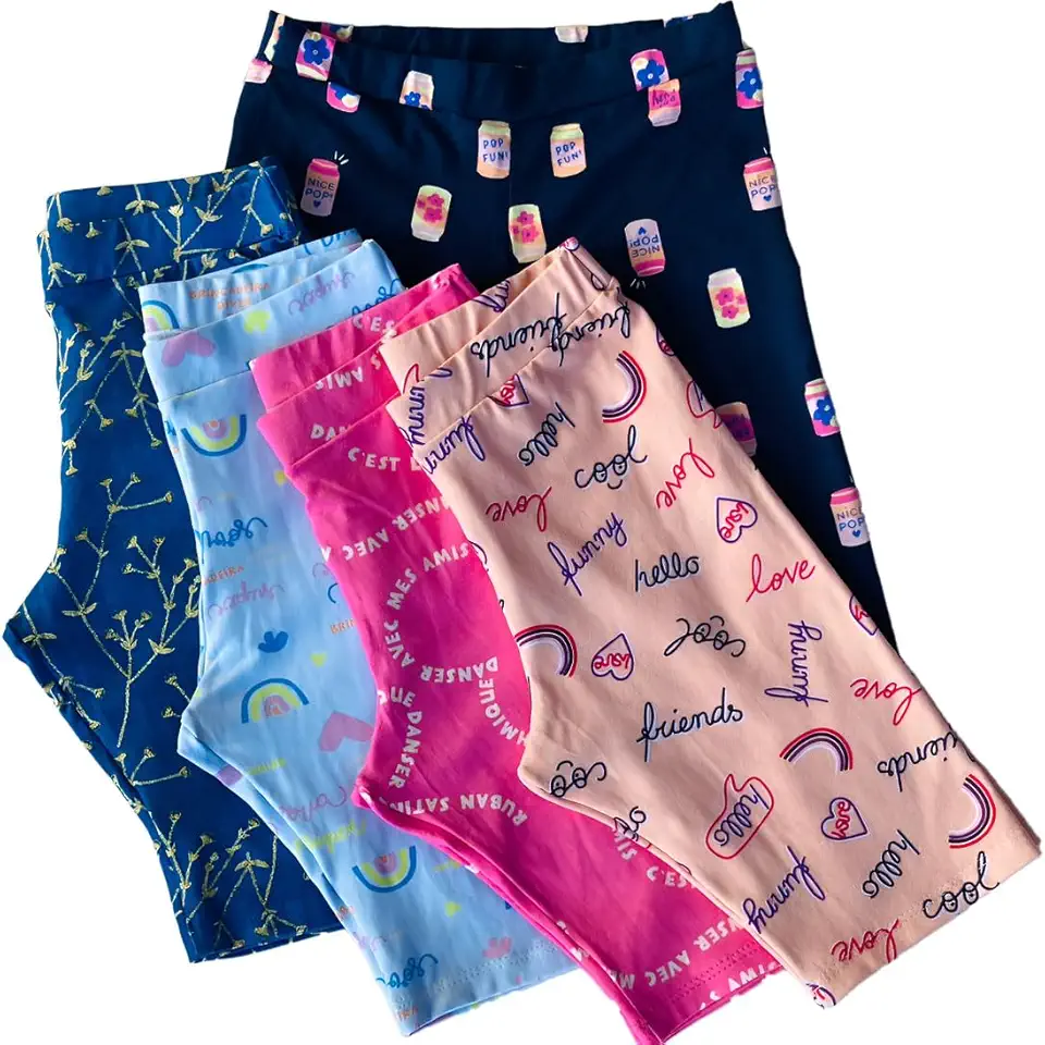 Kit 5 bermuda cotton infantil menina - short modelo ciclista