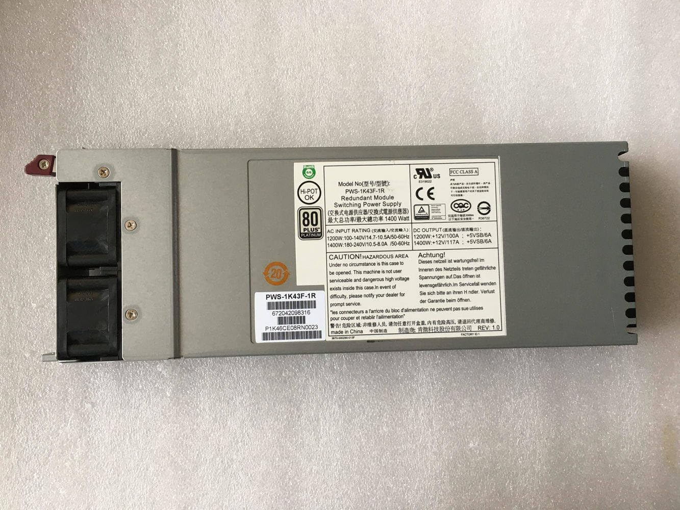 Para servidor PWS-1K43F-1R SC748 fuente de alimentación redundante módulo de 1400 W