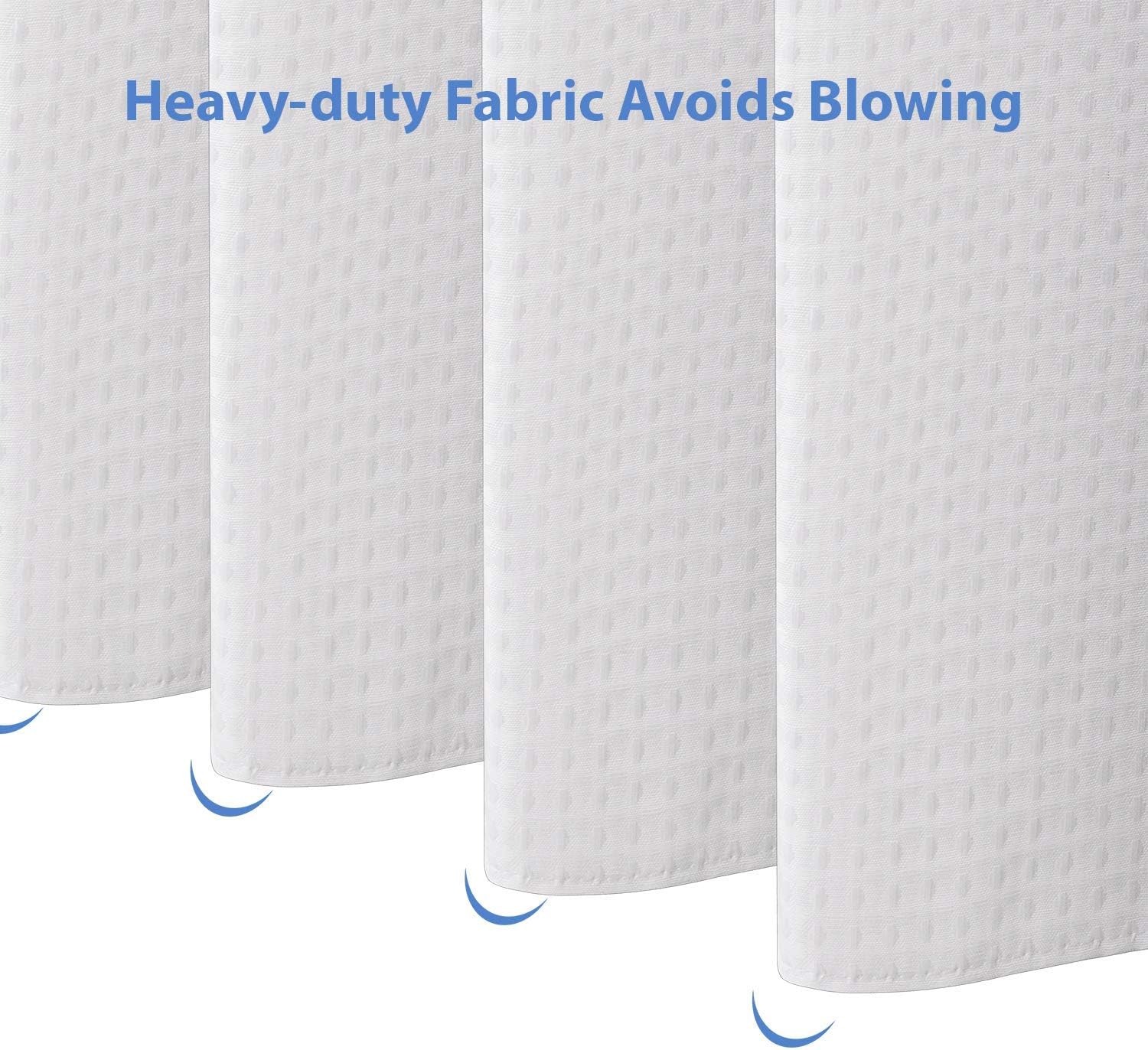 AmazerBath White Shower Curtain for Bathroom Waffle Shower Curtain 72x72 Inches Hotel Shower Curtain Machine Washable 230 GSM Heavy Duty White Honeycomb : Home & Kitchen