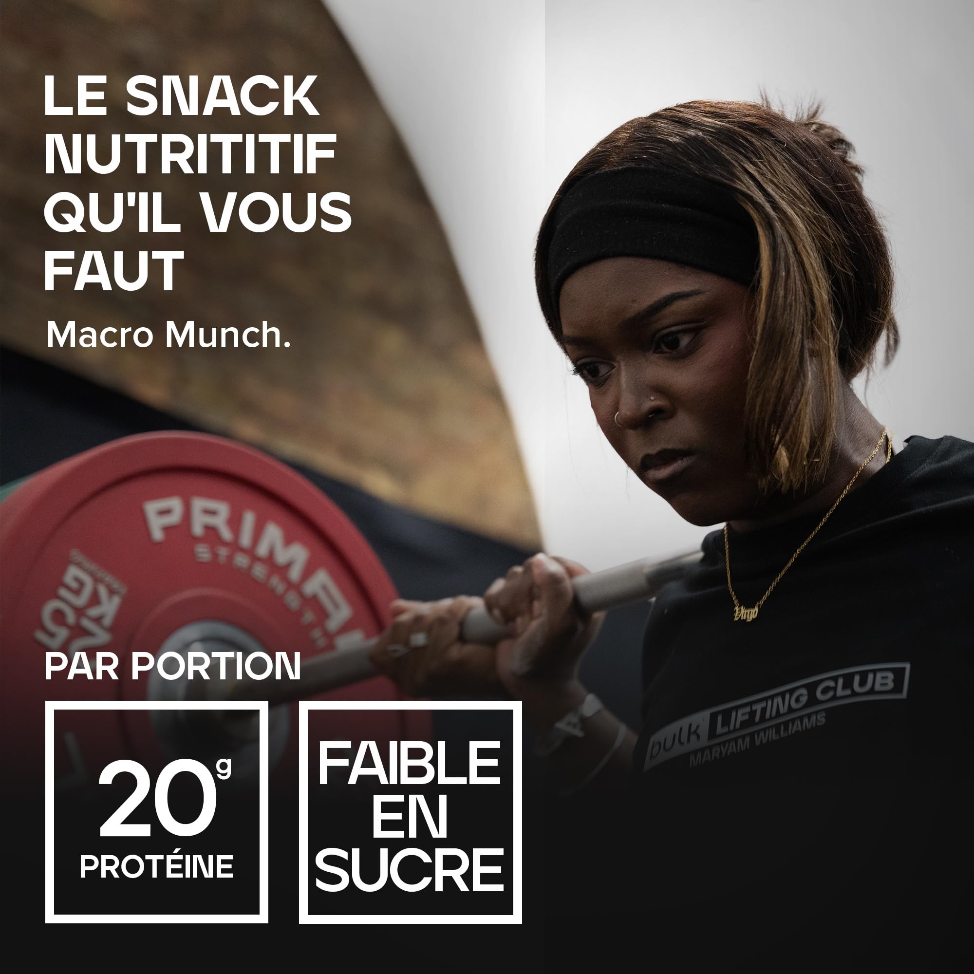 Bulk Macro Munch Barre Protéinée | Chocolat Noisette | 12 x 62g | 20g de protéines par barre | Faible en sucre | Riche en fibres | Texture à trois couches | Idéale à emporter