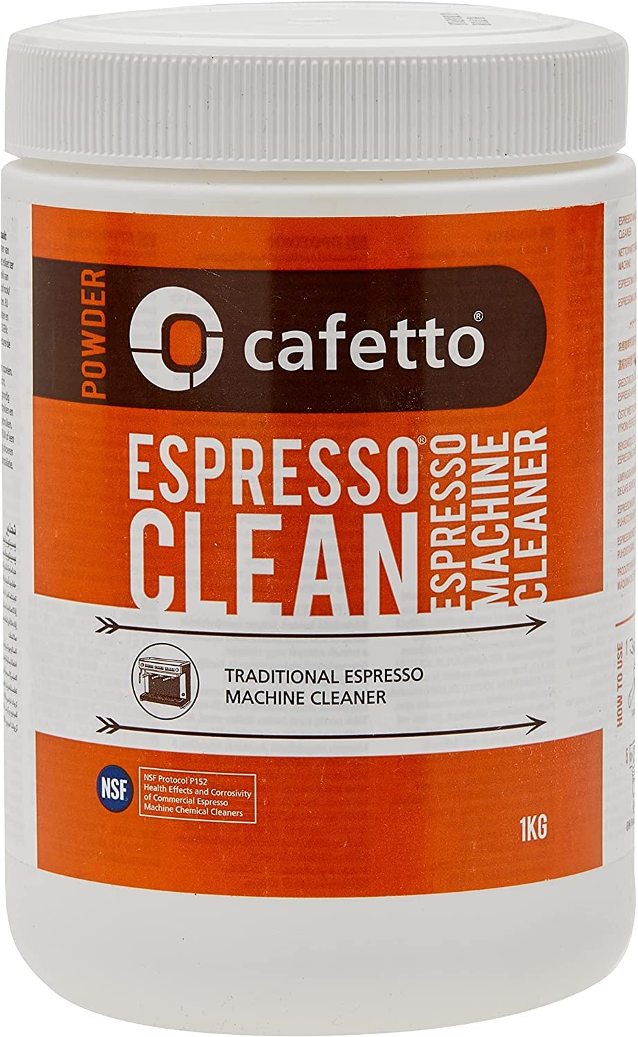 CafettoEspresso Machine Cleaner - 1kg/35oz - Universal Coffee Cleaner Recomended For All Brands Traditional Espresso Machines - NSF tested and certified