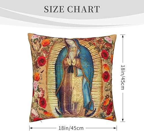 Miniatura 2 de Fundas de almohada de Nuestra Señora de Guadalupe Virgen María de Navidad, funda de almohada cuadrada novedosa decorativa para el hogar, dormitorio,