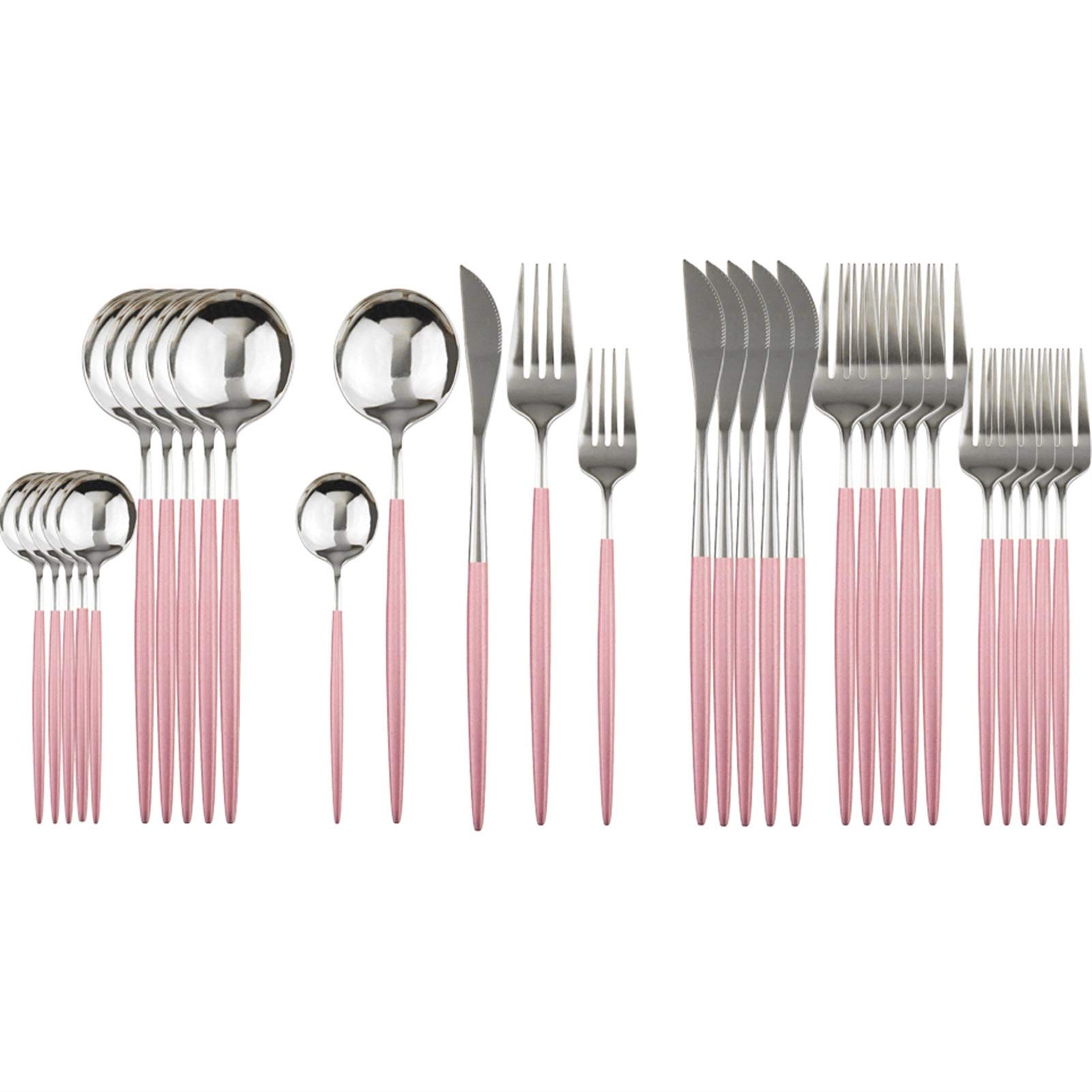 Ensemble de vaisselle inox dessert et table bicolore avec accessoires