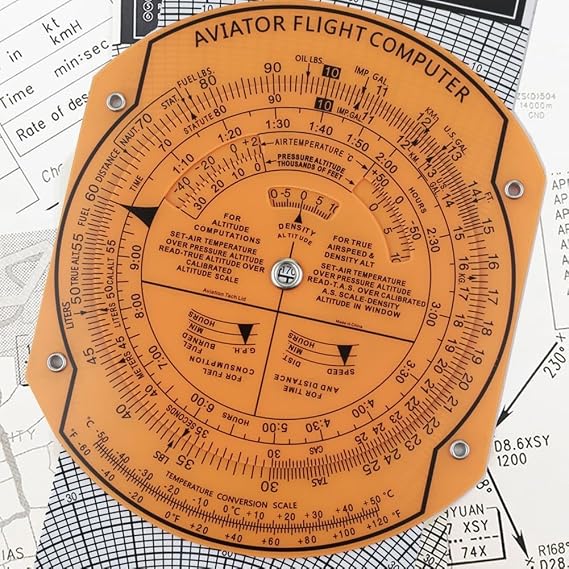 Aviation Navigation Plotter with 360° Rotation Slide Rule, Transparent ABS Flight Computer for Pilots, CRP-1/CRP-5(A)