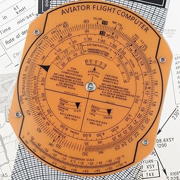 Aviation Navigation Plotter with 360° Rotation Slide Rule, Transparent ABS Flight Computer for Pilots, CRP-1/CRP-5(A)