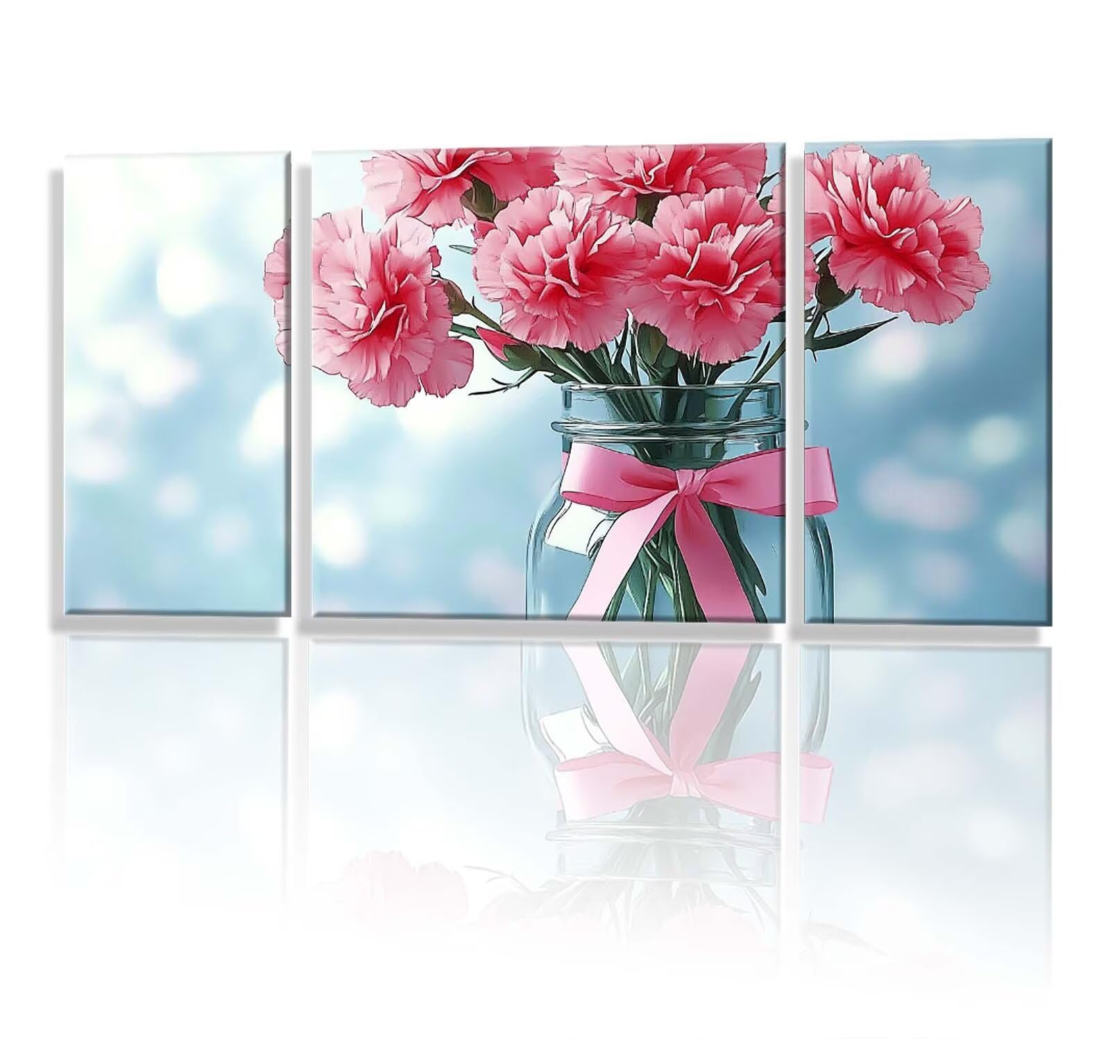 3 Pezzi Dipingere con i Numeri adulti, Paint by Numbers Pianta Fiore(3), Kit Lavoretti Creativi, Kit di Pittura Acrilica Fai-da-Te, con Pennello, Decorazioni Casa 70x140cm (Senza Cornice) y1s-618
