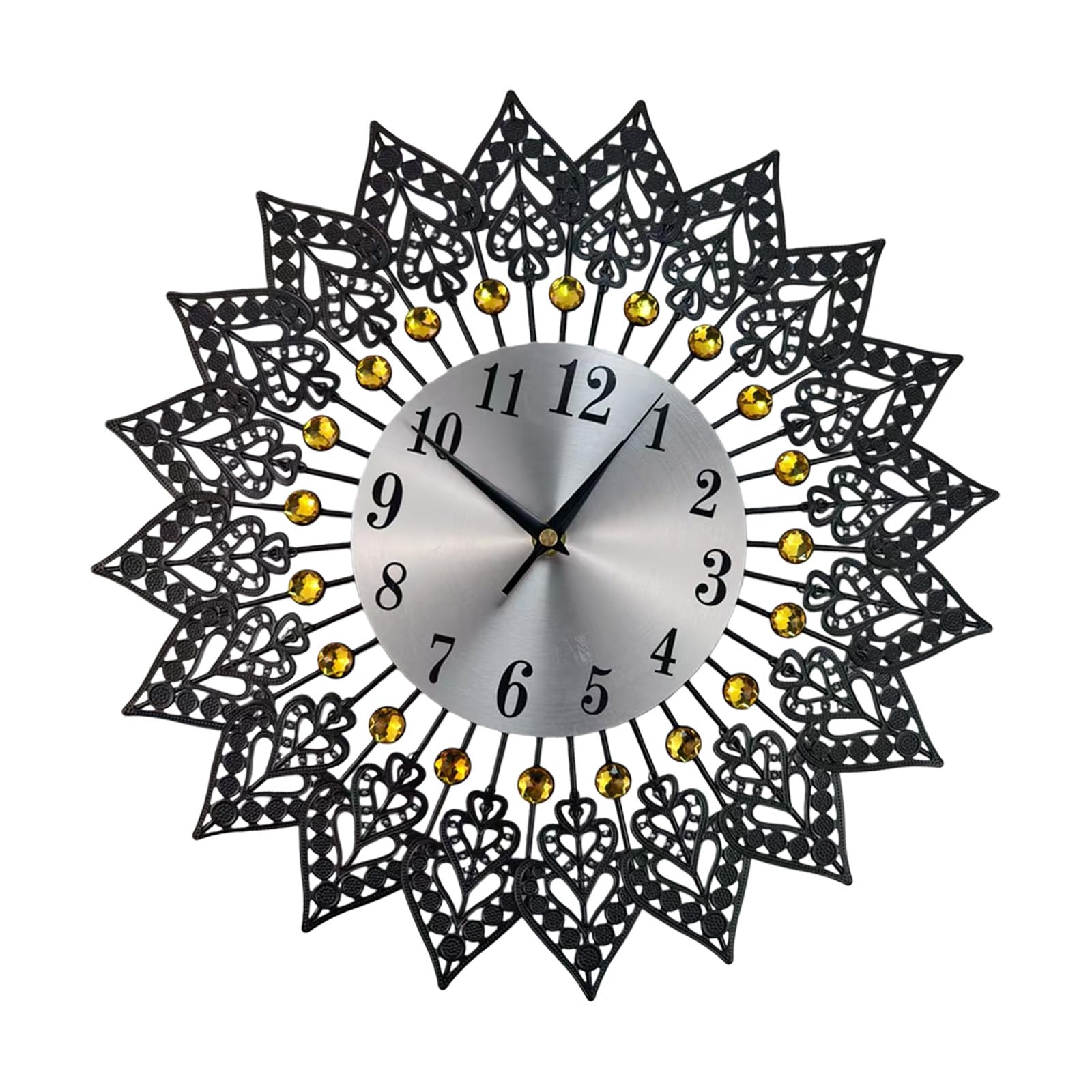 Zxfdsfdbnm Quiet Large Wall Clock European Luxury Metal Geometric Heart Accurate Timekeeping for Living Room Bedroom Decors Gift Wall Clock for Living Room
