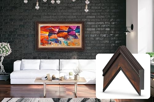 Miniatura 2 de Deco - Marcos de TV - Marco inteligente Burlwood compatible solo con Samsung The Frame TV (55 pulgadas, compatible con marco de TV 2021-2023)