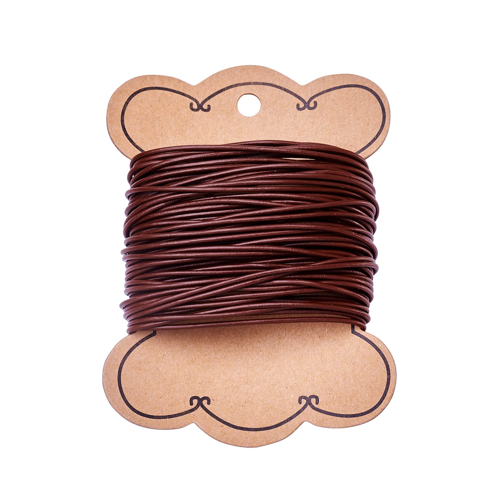 Pandahall 10 Meters 1.5mm Round Cowhide Leather Jewelry Beading Cord for Bracelet Necklace Craft Making (SaddleBrown)