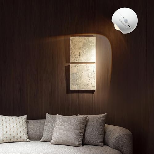Miniatura 4 de Apliques de pared a pilas, magnéticos, recargables, inalámbricos, portátiles, lindos LED inteligentes con sensor de cuerpo, lámparas para