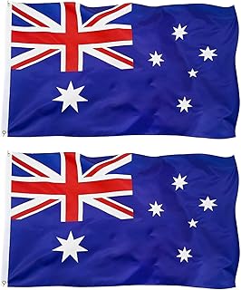 2 Pcs Australian Flag, Australian Party Decorations, 3 X 5 Ft Australia Flag, Large Australia Flag Vivid Color Australian National Flags, for Australian National Day