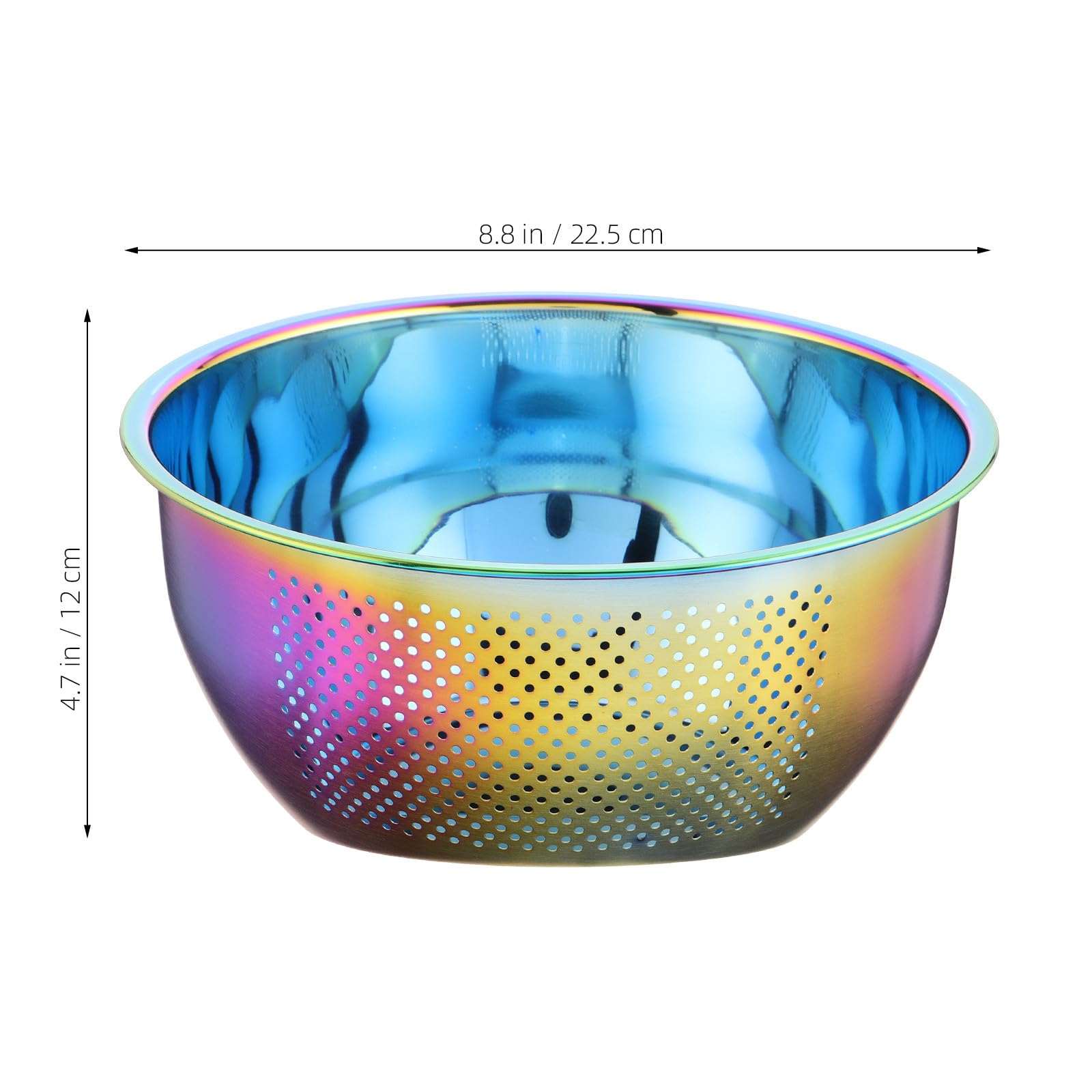 Colador Enjuagador de Arroz de Acero Inoxidable 304, Fondo Inclinado | Gran Capacidad, Drenaje y Limpieza Sencilla, Acabado Iridiscente Elegante para Cocina