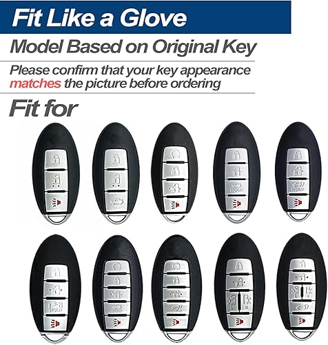 Miniatura 2 de Compatible con Nissan Armada Murano Rogue Maxima Cube Altima Pathfinder Infiniti Qx60 Qx30 285E3-9NB5A TPU Funda para llavero de TPU Carcasa para