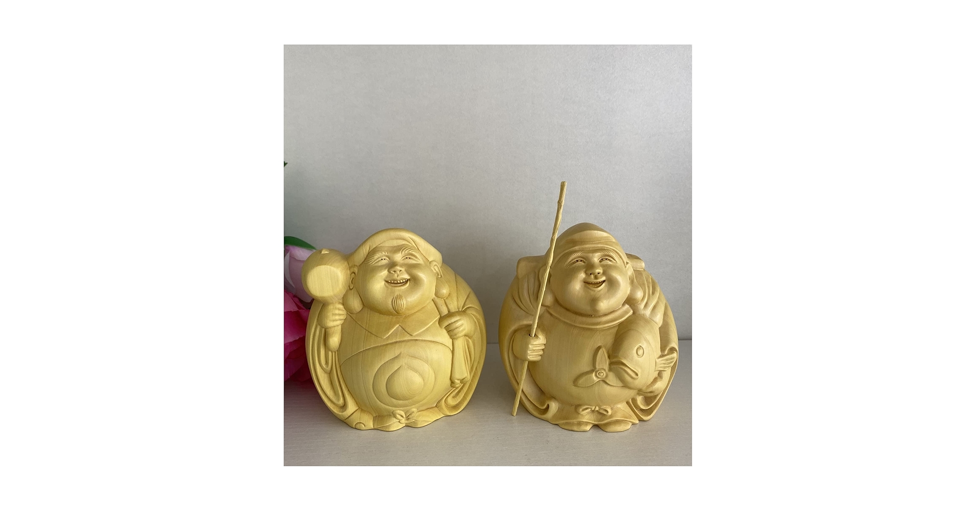 Amazon｜仏像 恵比寿大黒 二福神 恵比寿様 大黒様 木彫り 福の神