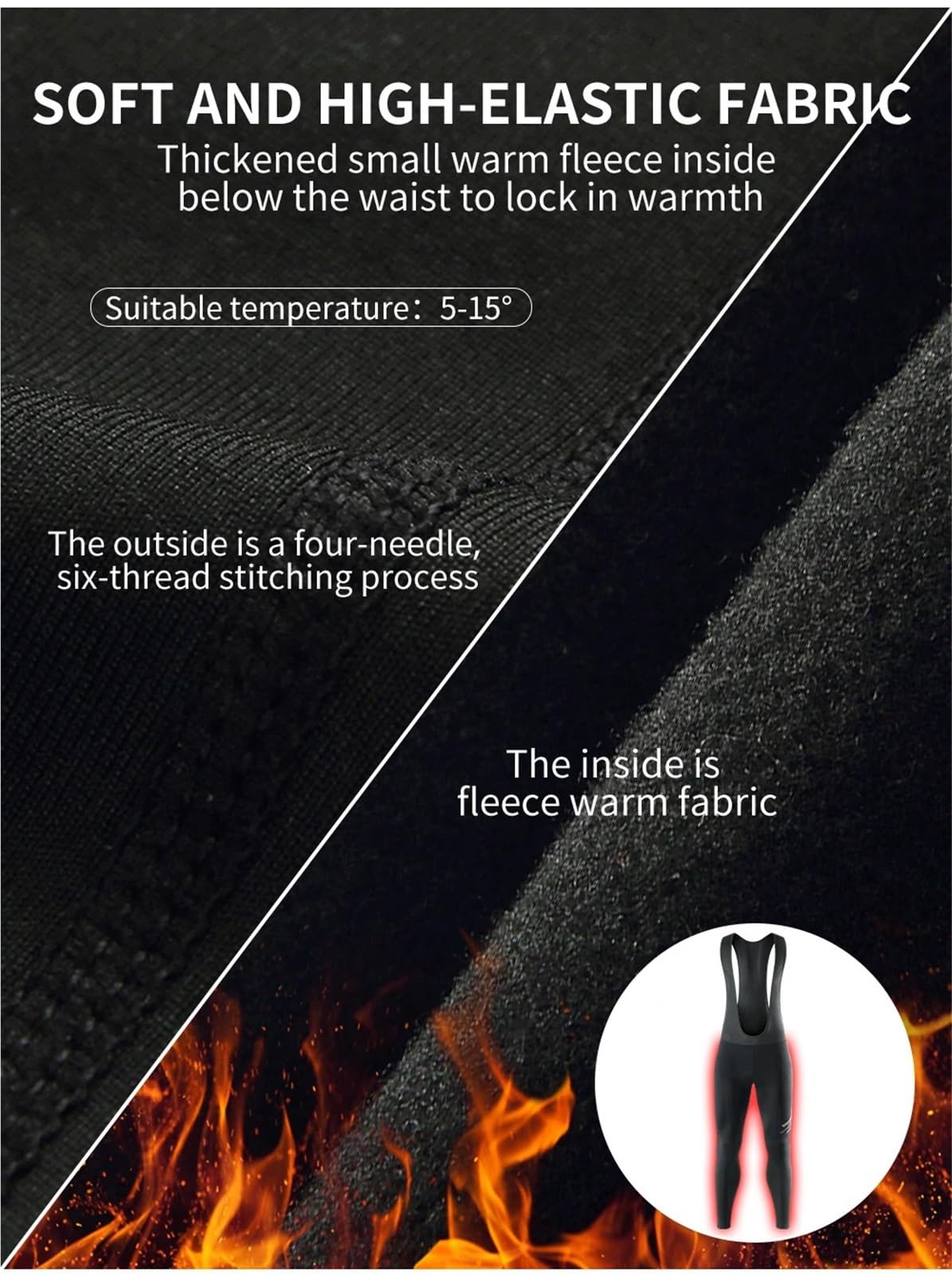 Pantaloni Da Ciclismo In Pile Termico Invernale Pantaloncini Con Bretelle Lunghi Bicicletta Uomo Calzamaglia Bavaglini Imbottiti For Bike Imbottitura In Gel Per Uomo