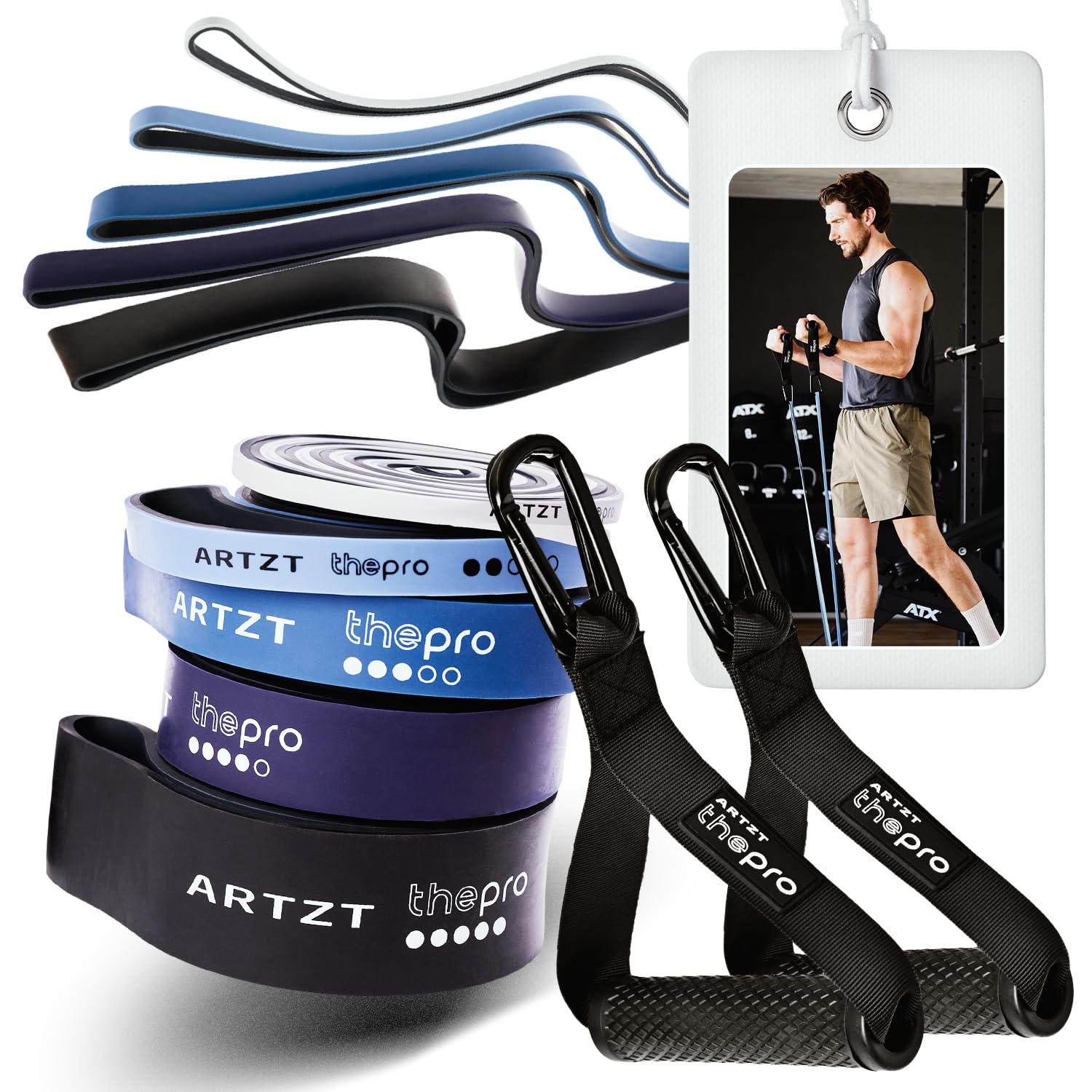 Power Band Set | Set di fasce da terra per fitness e ginnastica | Set di 5 fasce di resistenza | Fasce di resistenza fitness | Nastro flessibile per allenamento di forza, stretching,