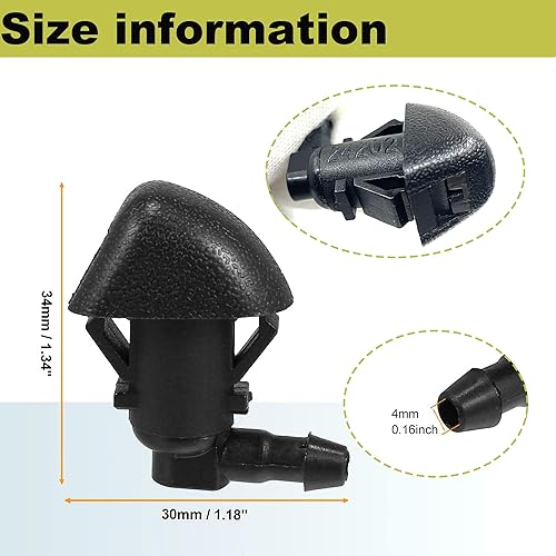 Miniatura 3 de Juego de 2 boquillas de limpiaparabrisas 76810-SZA-A01ZA compatibles con Honda Pilot EXEX-LLXSETouring 2009-2015 2WD4WD